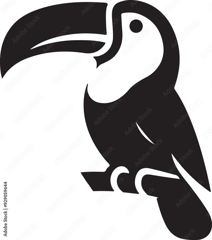 Naklejka premium Toucan icon silhouette vector art illustration