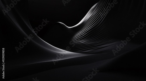 A minimalist landscape with flowing curves and soft light, creating a serene and abstract atmosphere.