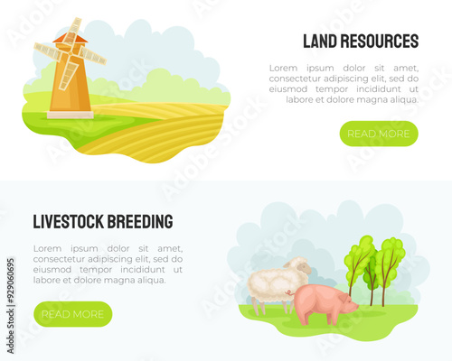 Natural Resources Banner Design with Environmental Alternative Vector Template