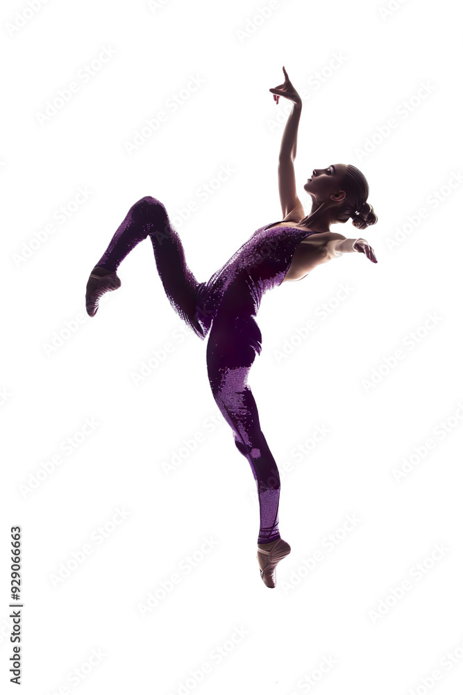 Full length profile shot of a girl in a purple synchronized swimming outfit posing Isolated on transparent background. Full length profile shot of a girl in a purple synchronized swimming outfit posing Isolated on transparent background.