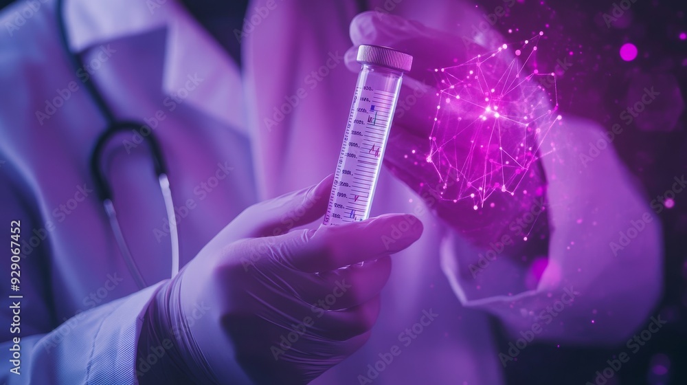 Scientist Holding Test Tube in Lab - Medical Research and Innovation Scientist Holding Test Tube in Lab - Medical Research and Innovation