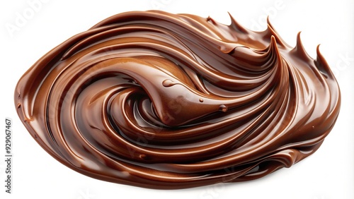 Wallpaper Mural Rich, velvety brown chocolate stain with irregular edges and swirling patterns isolated on a clean white background, perfect for textures or design elements. Torontodigital.ca