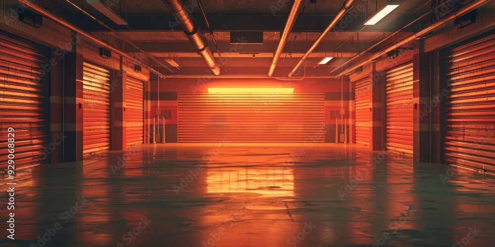 Interior of a Self Storage Facility Featuring Individual Storage Unit Metal Roll Up Doors Interior of a Self Storage Facility Featuring Individual Storage Unit Metal Roll Up Doors