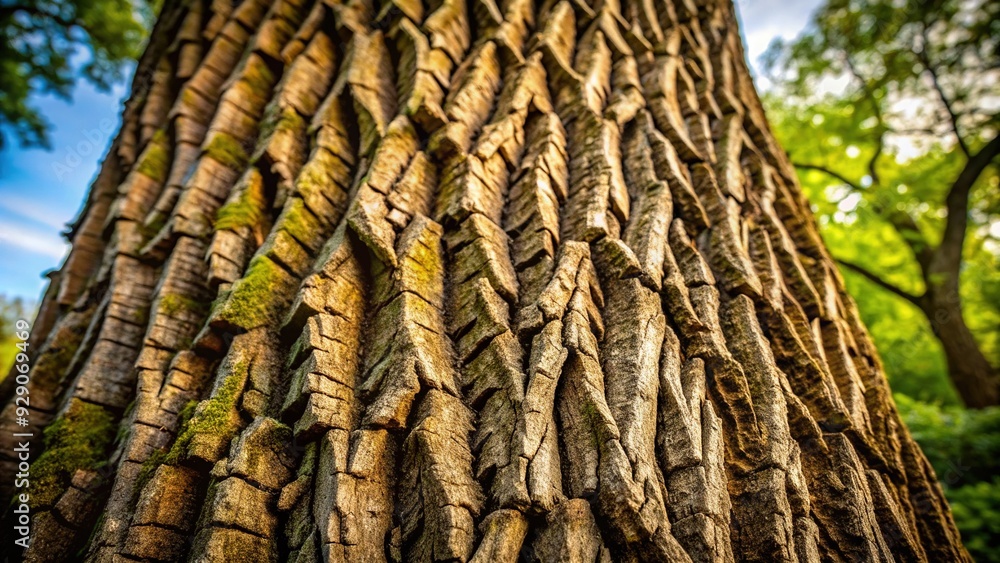 Rugged, ancient oak tree bark texture with deep grooves, ridges, and imperfections, showcasing the tree's enduring strength and character against a blurred natural background. Rugged, ancient oak tree bark texture with deep grooves, ridges, and imperfections, showcasing the tree's enduring strength and character against a blurred natural background.