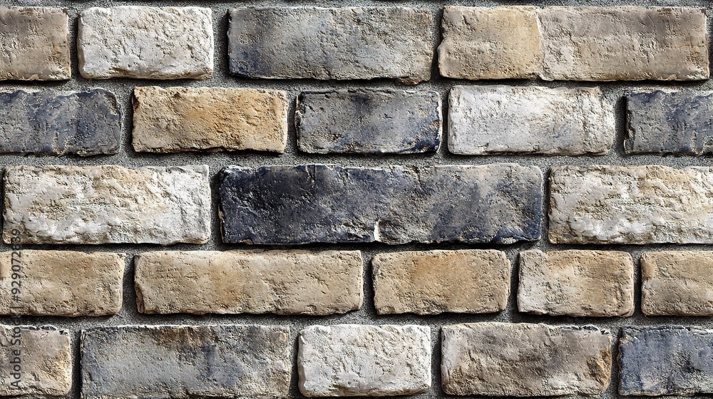 Rustic Brick Wall Texture: A seamless blend of gray, beige, and dark brown hues creates a captivating backdrop. Ideal for design projects needing an authentic, aged feel. Rustic Brick Wall Texture: A seamless blend of gray, beige, and dark brown hues creates a captivating backdrop. Ideal for design projects needing an authentic, aged feel.
