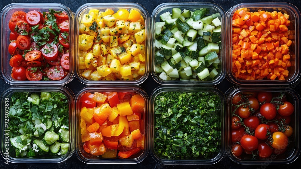 Healthy Meal Prep with Colorful Vegetables and Lean Protein Healthy Meal Prep with Colorful Vegetables and Lean Protein