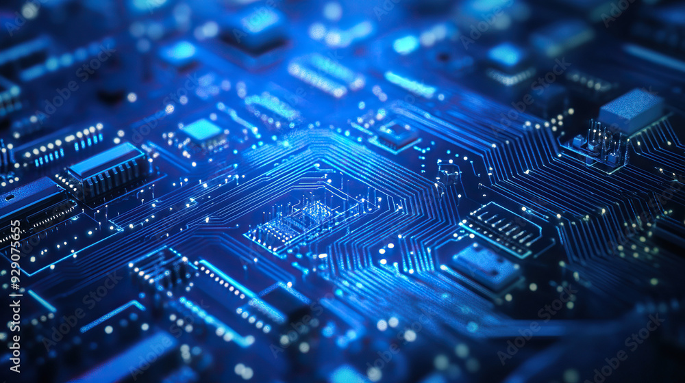 electronic circuit board blue tech background
electronic circuit board blue tech background