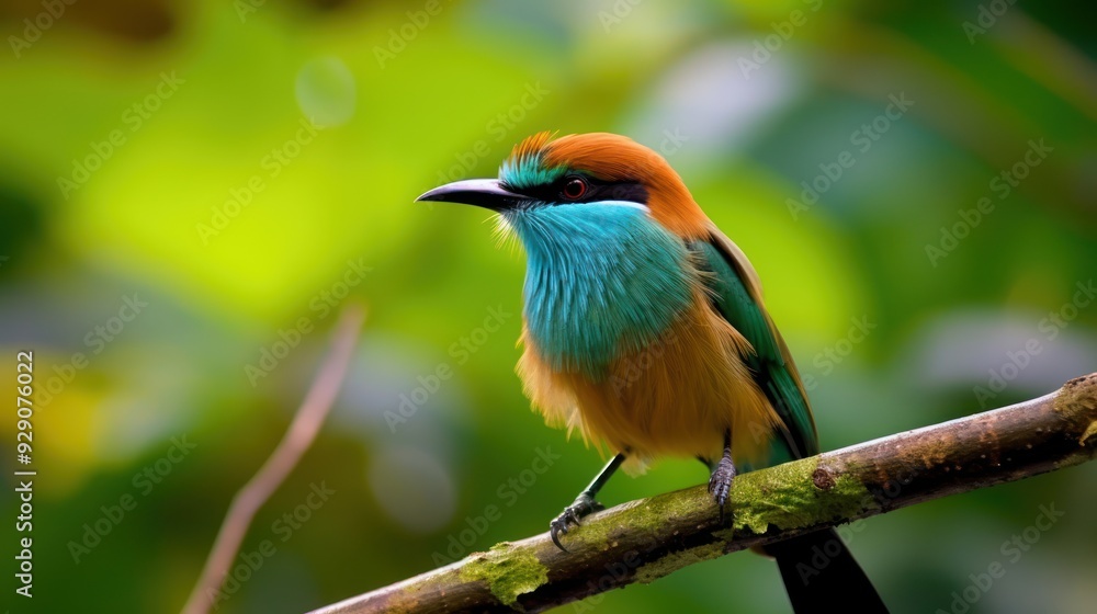 Vibrant Turquoise Bird on a Branch Vibrant Turquoise Bird on a Branch