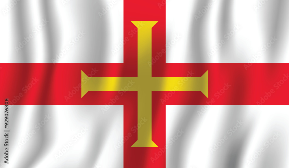 Obraz premium Realistic Guernsey national flag perfect color, scale, and proportion.