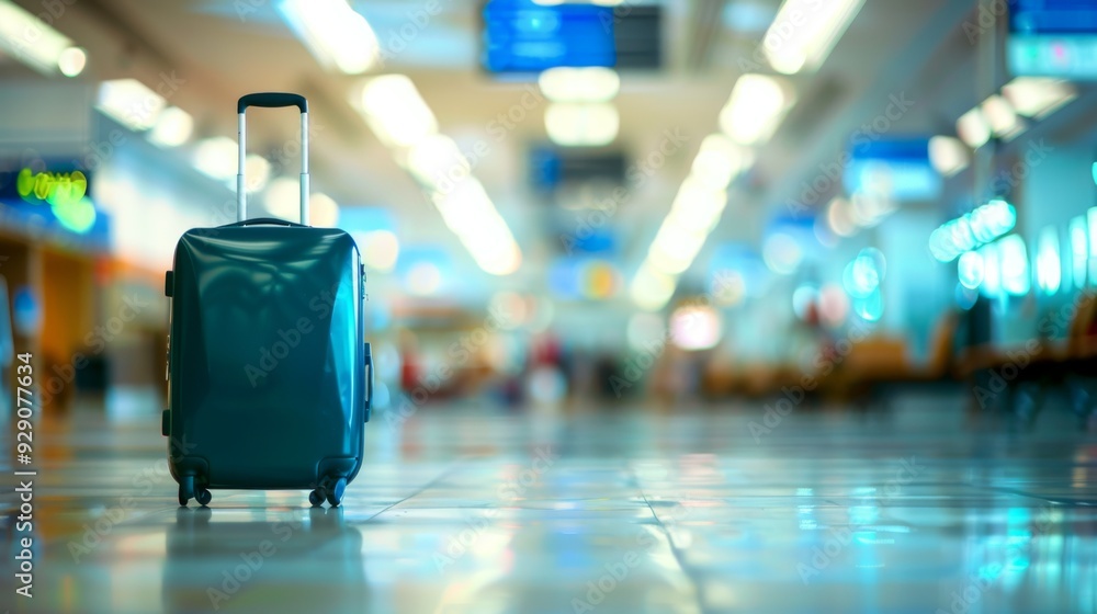 Suitcase, travel bag in airport. Travel background illustration generated by ai Suitcase, travel bag in airport. Travel background illustration generated by ai