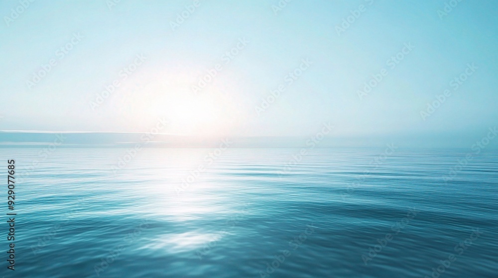 Azure Serenity: A minimalist seascape bathed in the tranquil glow of a hazy sunrise over a glassy ocean, inviting reflection and peace. Azure Serenity: A minimalist seascape bathed in the tranquil glow of a hazy sunrise over a glassy ocean, inviting reflection and peace.