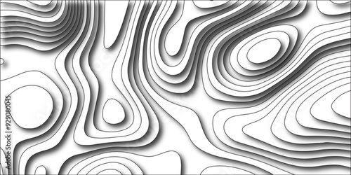 Abstract papercut and multi layer cutout geometric pattern on vector, Abstract soft white background with waves, textured Papercut. 3D origami style design. Abstract background with waves.