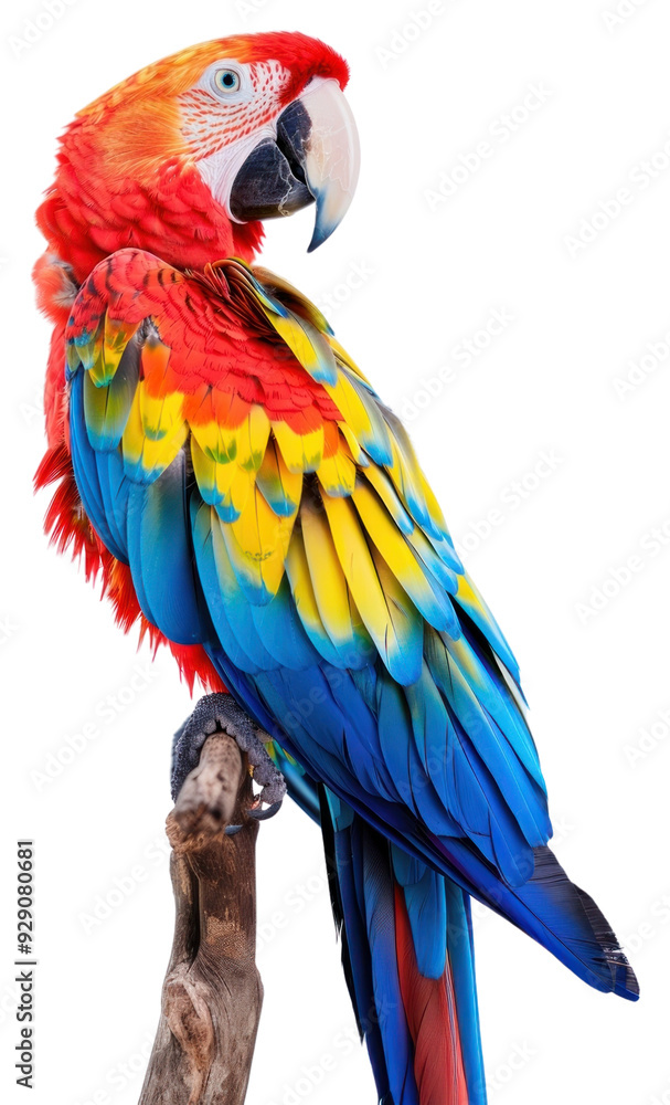Obraz premium PNG Colorful parrot perched gracefully