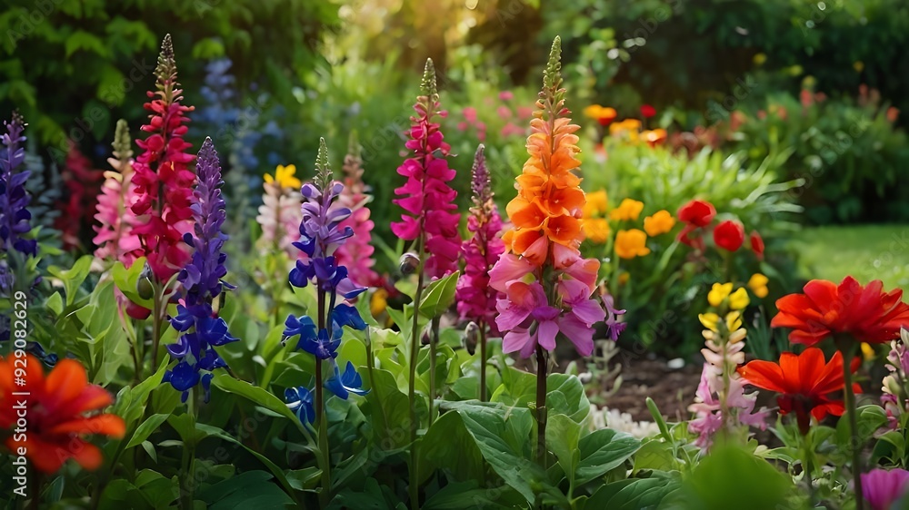 A vibrant and lively flower garden, bursting with a rainbow of colors and textures, set against a backdrop of lush greenery and blooming springtime beauty. A vibrant and lively flower garden, bursting with a rainbow of colors and textures, set against a backdrop of lush greenery and blooming springtime beauty.