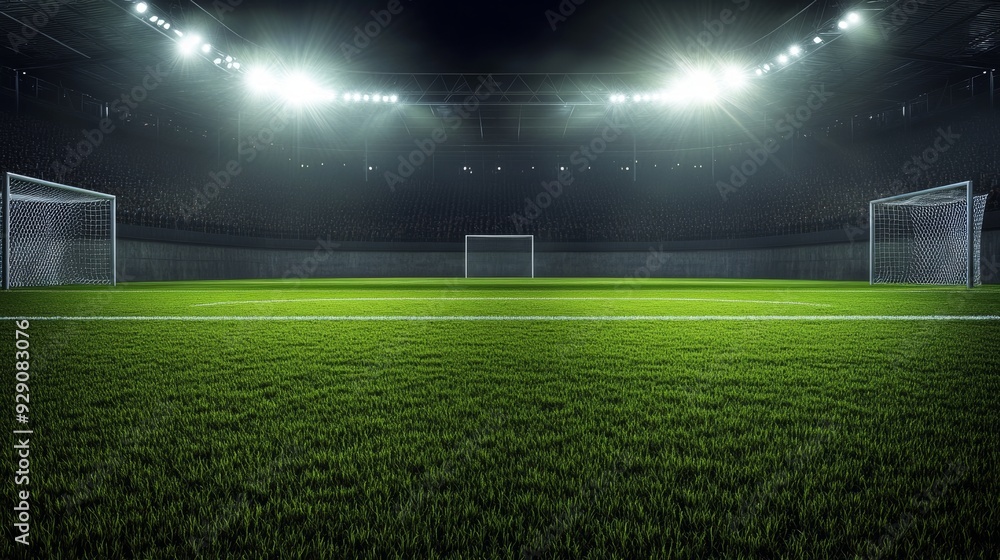 Soccer Stadium: Night Game Under the Lights Soccer Stadium: Night Game Under the Lights