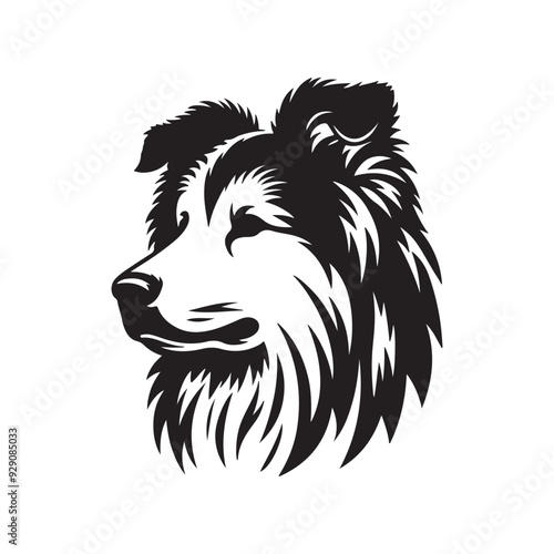 single dog head silhouette vector