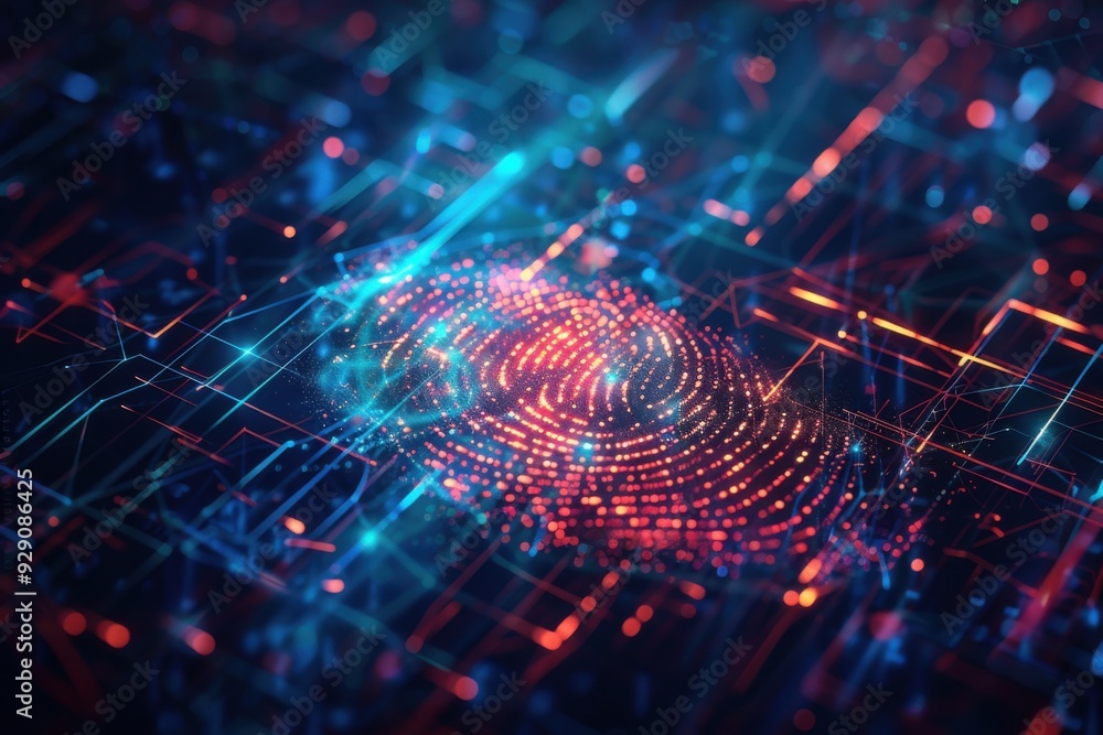 Fingerprint with Abstract Lines and Shapes Fingerprint with Abstract Lines and Shapes