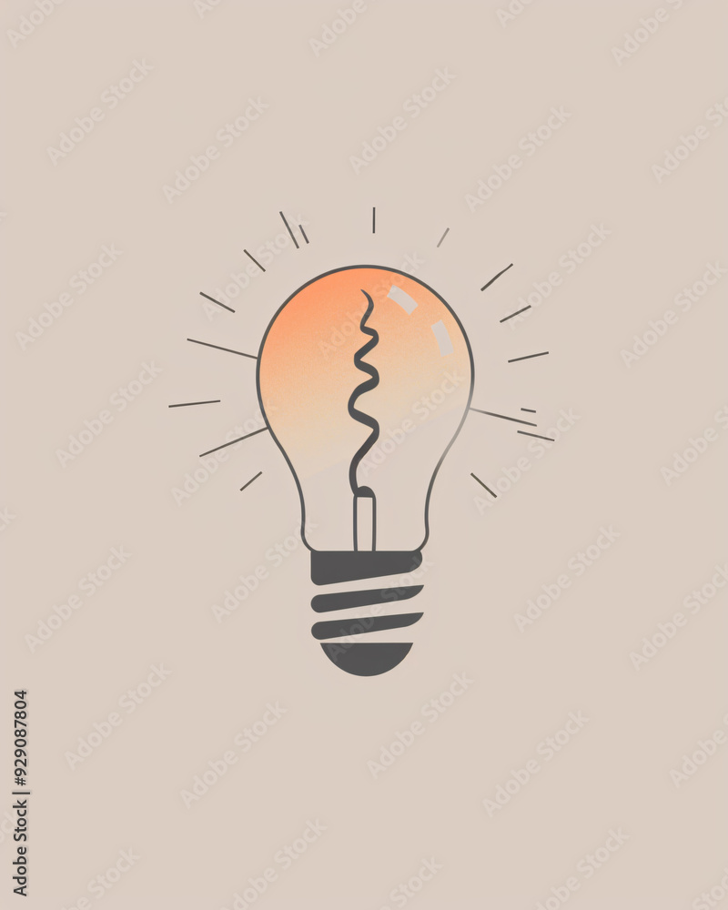 Bold Line Silhouette of a Light Bulb - A light bulb with a spiral Bold Line Silhouette of a Light Bulb - A light bulb with a spiral