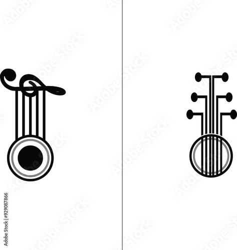 Music Instrument, Guitar, and More - Versatile Vector Icons for Musical Projects, Branding, Logos, and Creative Design Elements
