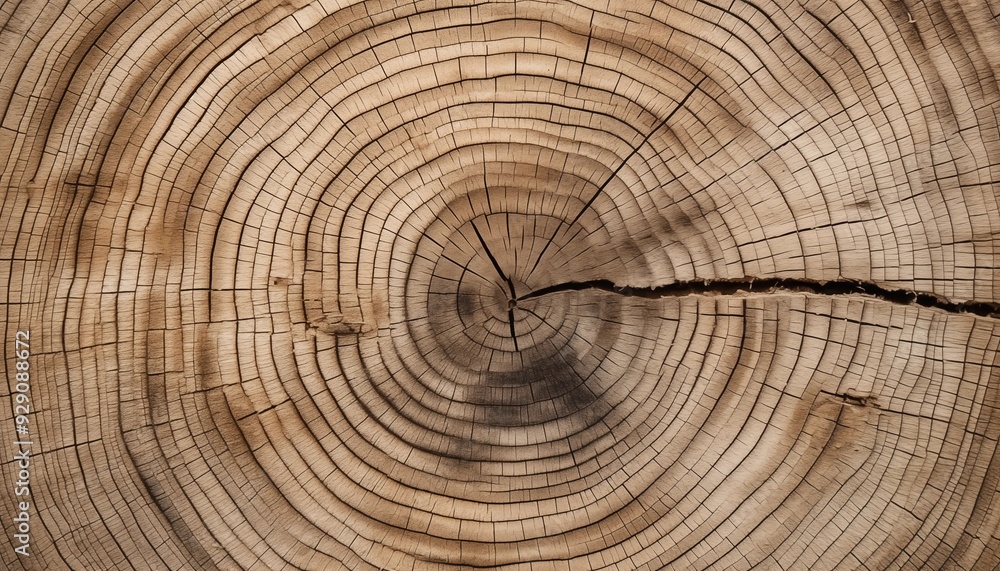 Naklejka premium cross section of tree trunk showing growth