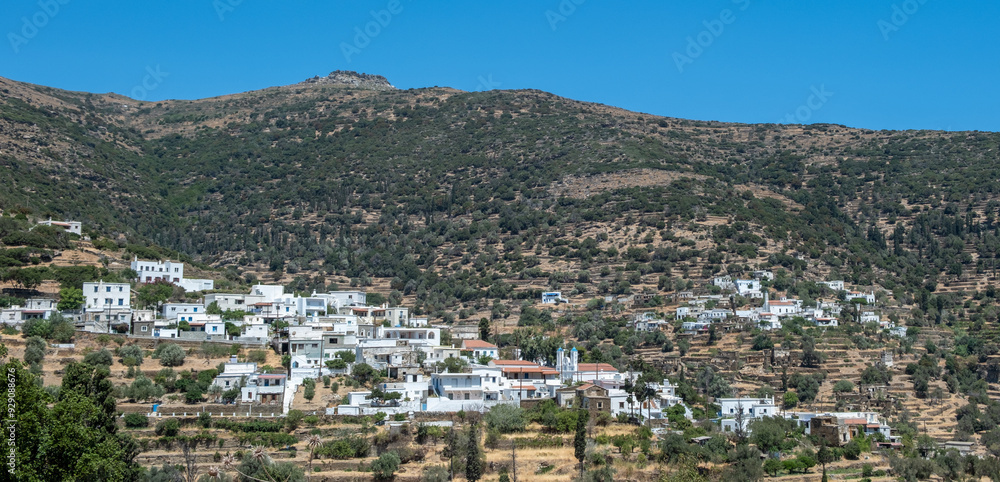 Naklejka premium Greece, Traditional village in Andros island, Cyclades