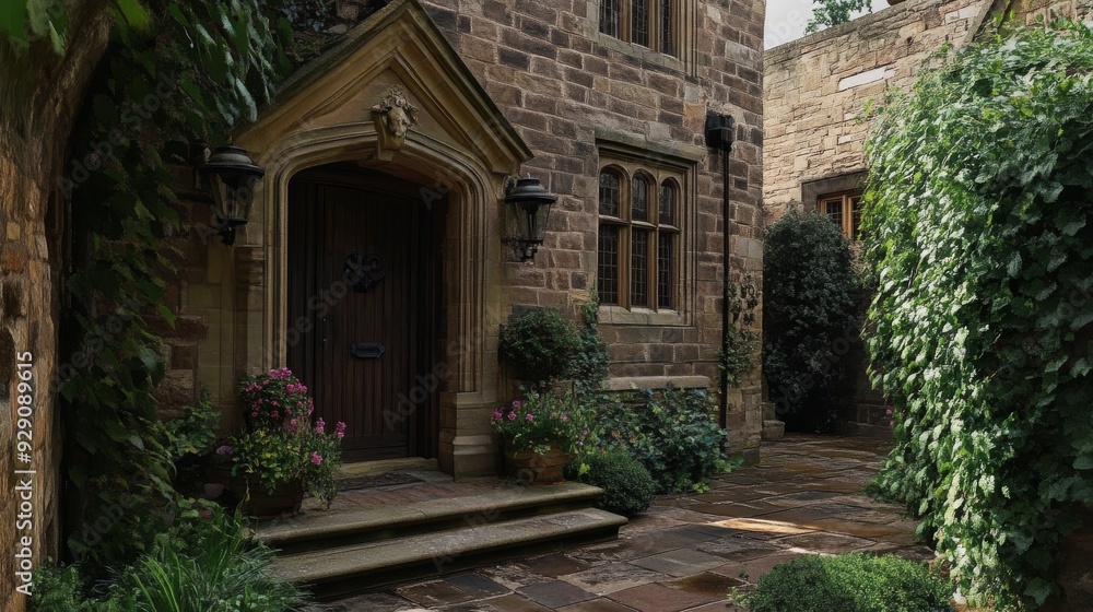 Fototapeta premium traditional english houses entrance