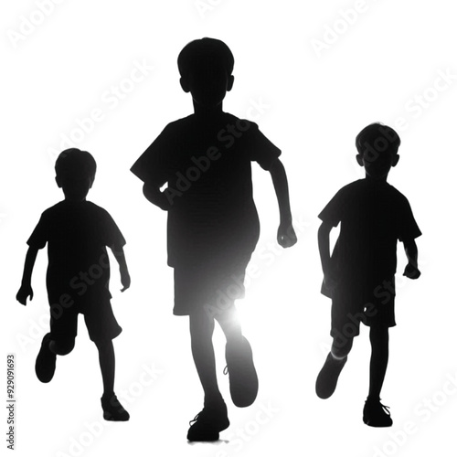 Silhouette boys vector