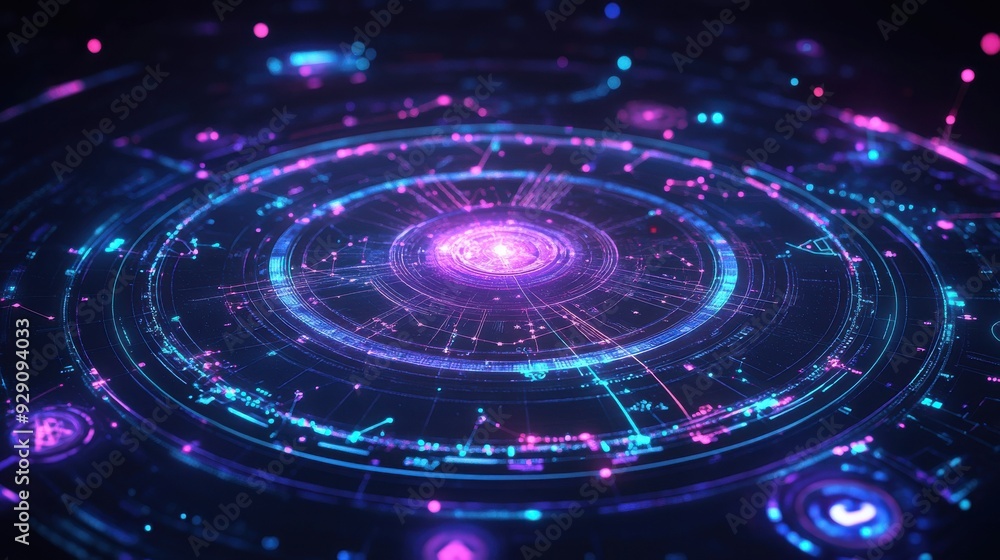Cosmos Connection. Modern astrological symbols interface design concept Cosmos Connection. Modern astrological symbols interface design concept