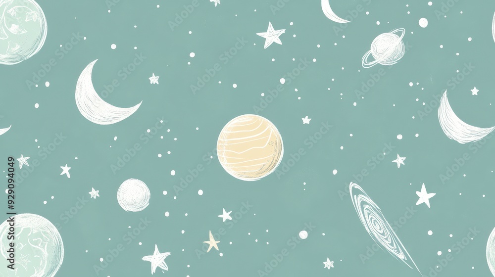 A whimsical illustration of celestial bodies, including planets, stars, and moons. A whimsical illustration of celestial bodies, including planets, stars, and moons.