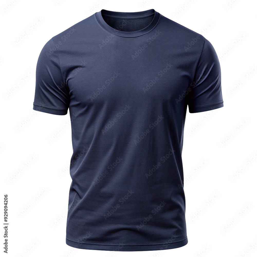 Men's blank dark blue t-shirt isolated on white background with clipping path Men's blank dark blue t-shirt isolated on white background with clipping path