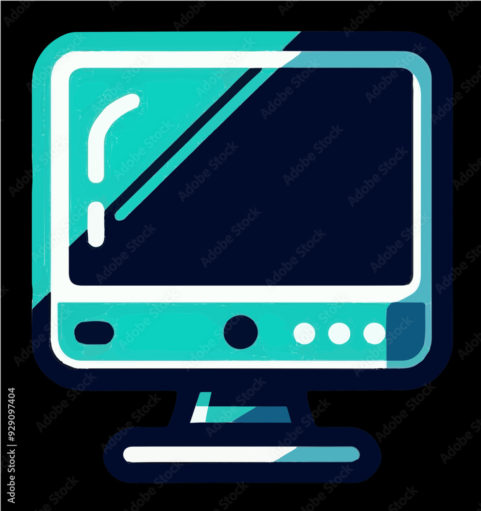 Vector icon of a classic computer monitor, perfect for tech applications, software development, and IT services branding. Vector icon of a classic computer monitor, perfect for tech applications, software development, and IT services branding.