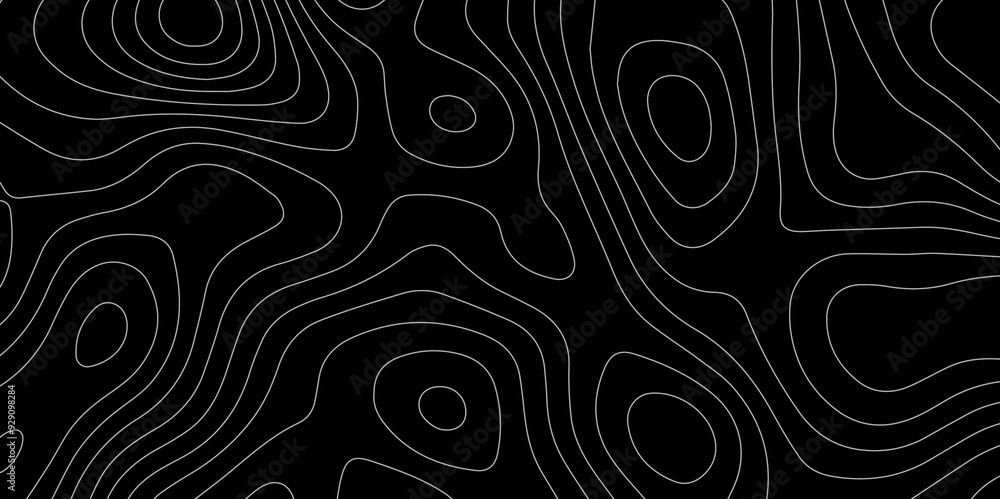 Abstract light pattern Vector illustration. Topographic map background concept. Vibrant neon lights pulsating patterns. Colorful topography contour lines isolated on black background. Abstract light pattern Vector illustration. Topographic map background concept. Vibrant neon lights pulsating patterns. Colorful topography contour lines isolated on black background.