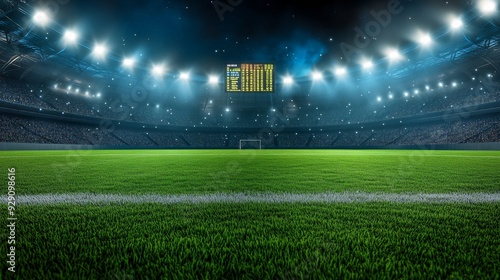 Night Football Game in a Packed Stadium