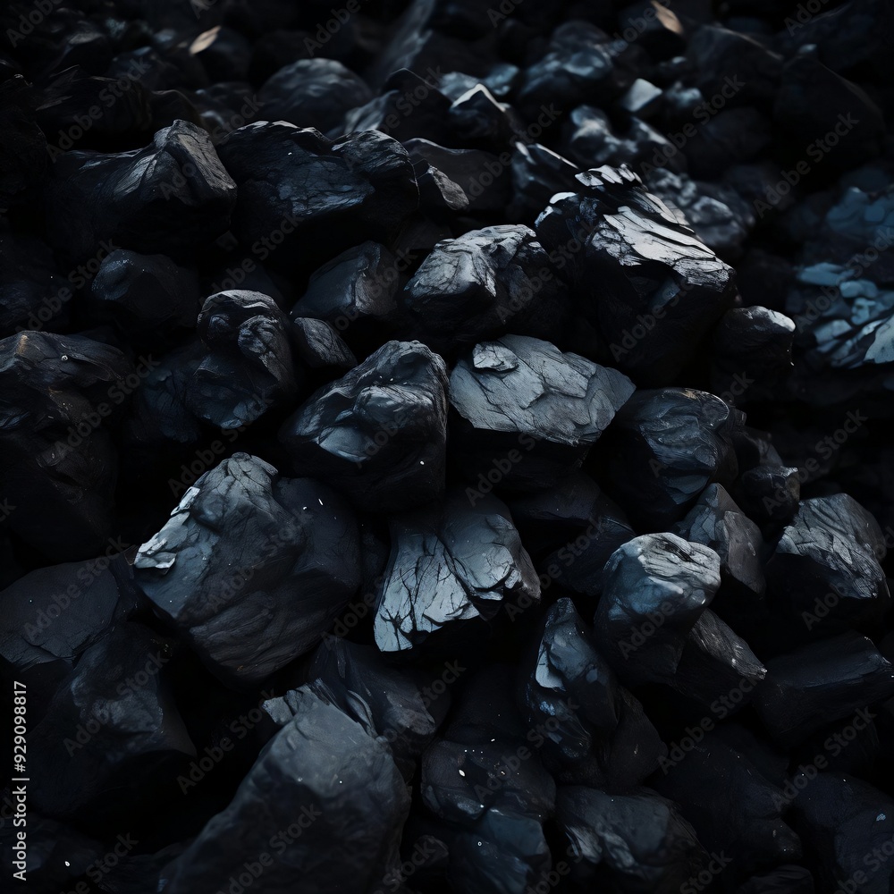 A heap of black natural coal background A heap of black natural coal background