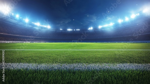 Soccer Stadium at Night: A Dramatic Field Ready for the Game