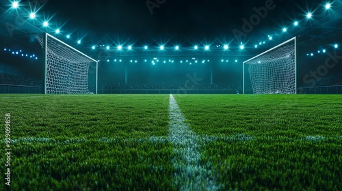 Soccer Stadium at Night: Ready for the Game