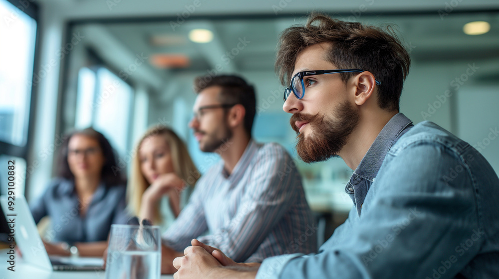 People are sitting at a table in a meeting People are sitting at a table in a meeting