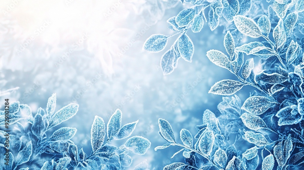 Winter's Embrace: Frosted leaves shimmer under a soft sun, their icy beauty capturing the serene magic of winter. Winter's Embrace: Frosted leaves shimmer under a soft sun, their icy beauty capturing the serene magic of winter.