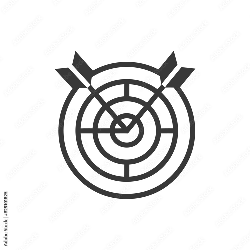 Bullseye Target with Two Arrows in the Center Bullseye Target with Two Arrows in the Center