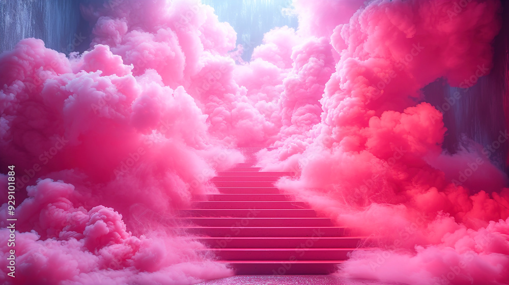 Fototapeta premium Product sky platform pink podium stage background
