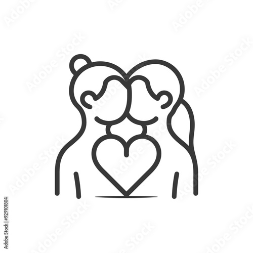 Couple in love sharing a heart as a symbol of unity