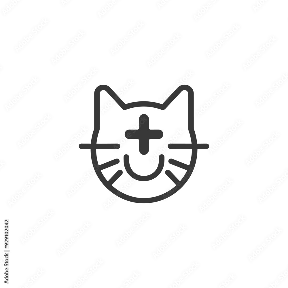 Cat with Plus Sign on Its Forehead Cat with Plus Sign on Its Forehead