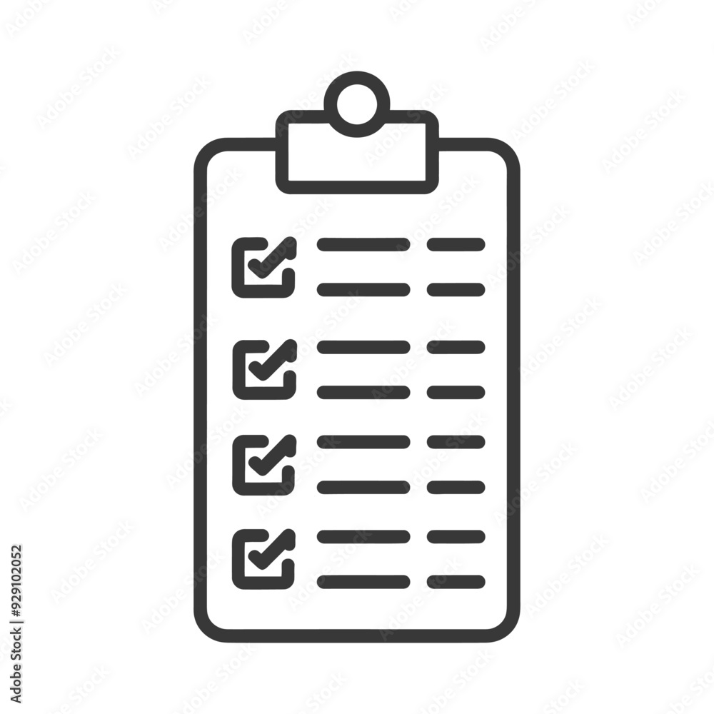 Checklist on a Clipboard with Completed Items Checklist on a Clipboard with Completed Items