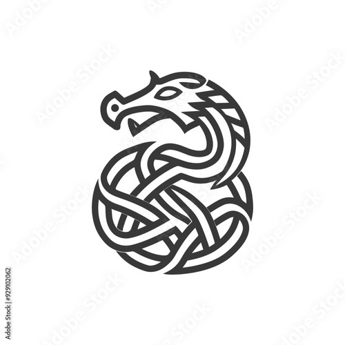 Celtic Knotwork Dragon Design