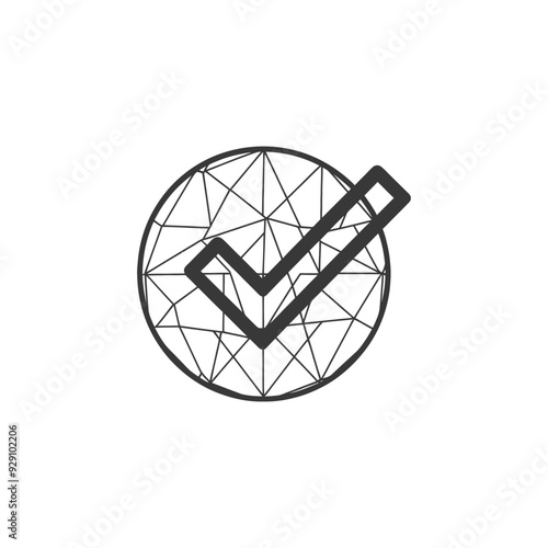 Checkmark Inside a Geometric Circle