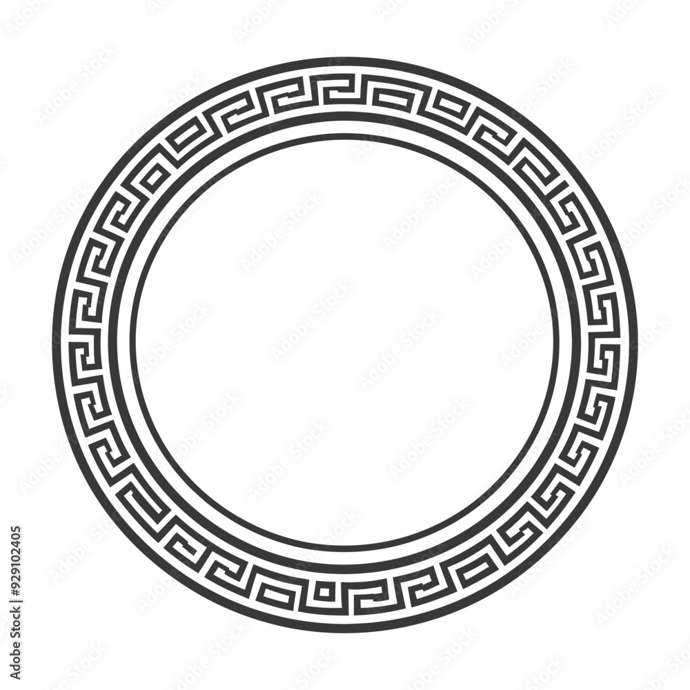 Circular Frame with Greek Key Pattern Circular Frame with Greek Key Pattern