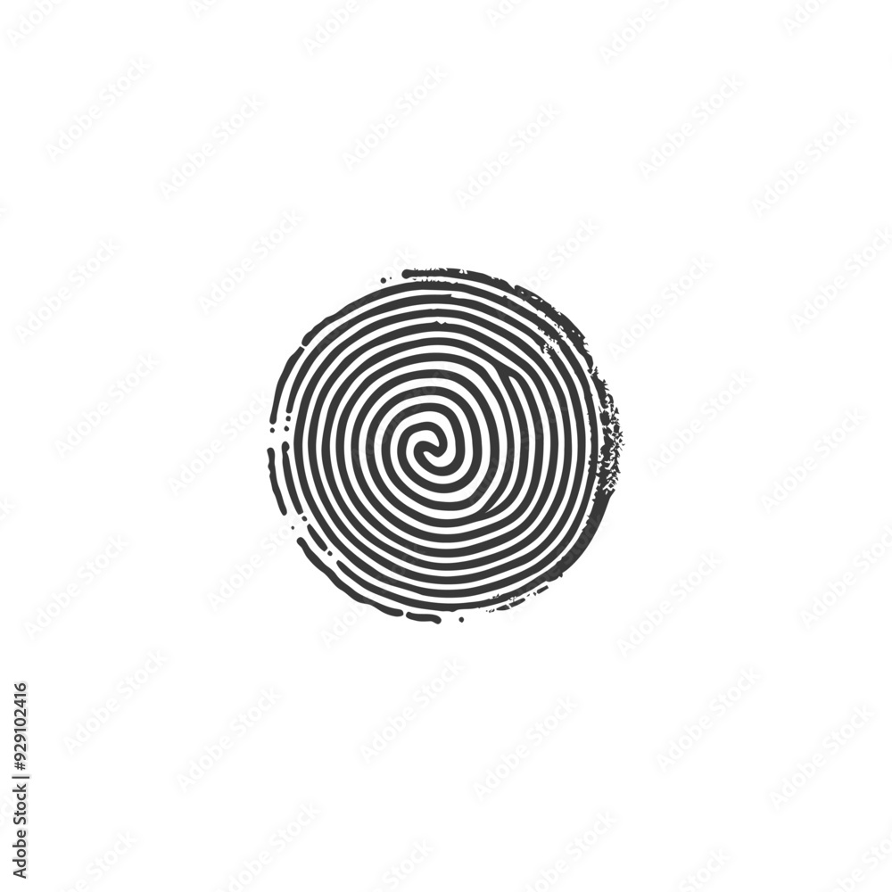 Circular Fingerprint with a Spiral Pattern Circular Fingerprint with a Spiral Pattern