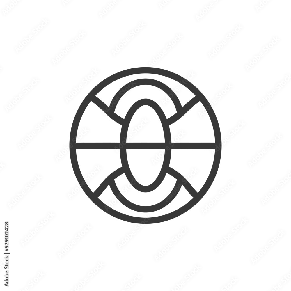 Circular Geometric Design with Central Oval