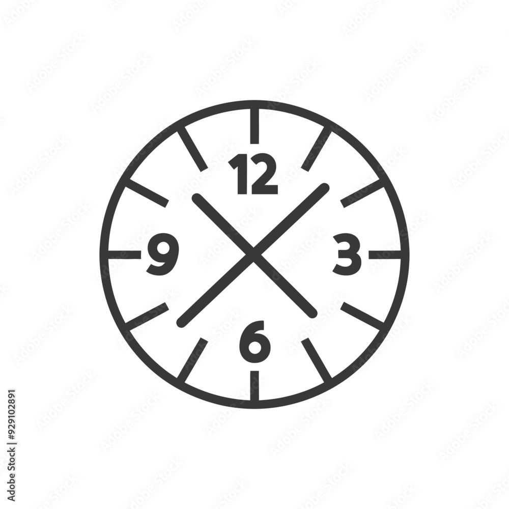 Clock Face with Crossed Lines and Roman Numerals Clock Face with Crossed Lines and Roman Numerals
