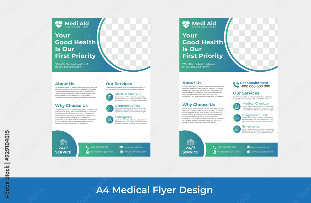 Medical & Healthcare Modern Flyer Template , Professional and Creative Design . Medical & Healthcare Modern Flyer Template , Professional and Creative Design .